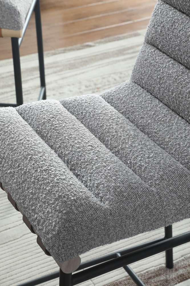 Lilola Home - Lahni Gray Boucle Fabric Counter Height Chair - 30531 veiw 4
