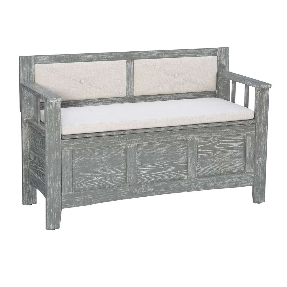 Linon Home Decor - Carlton Bench Weathered Grey - BH213GRY01KDU veiw 1