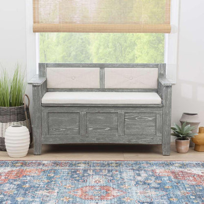 Linon Home Decor - Carlton Bench Weathered Grey - BH213GRY01KDU veiw 8
