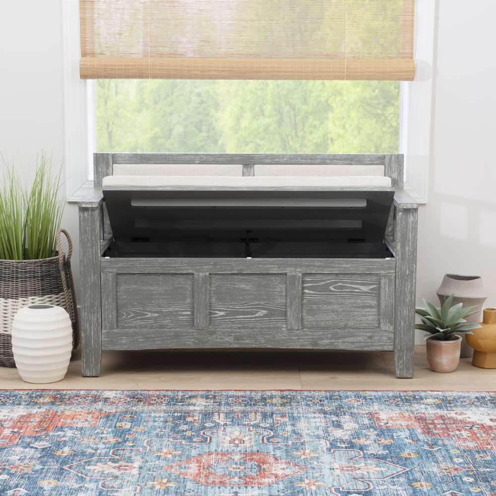 Linon Home Decor - Carlton Bench Weathered Grey - BH213GRY01KDU veiw 9