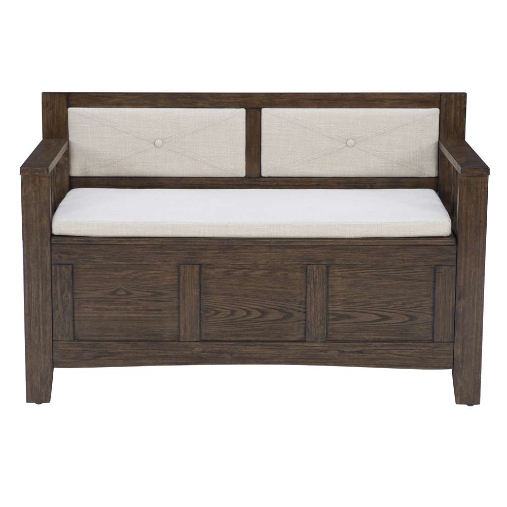 Linon Home Decor - Carlton Bench Rustic Umber Brown - BH213BRN01KDU veiw 2
