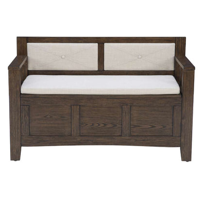 Linon Home Decor - Carlton Bench Rustic Umber Brown - BH213BRN01KDU veiw 2