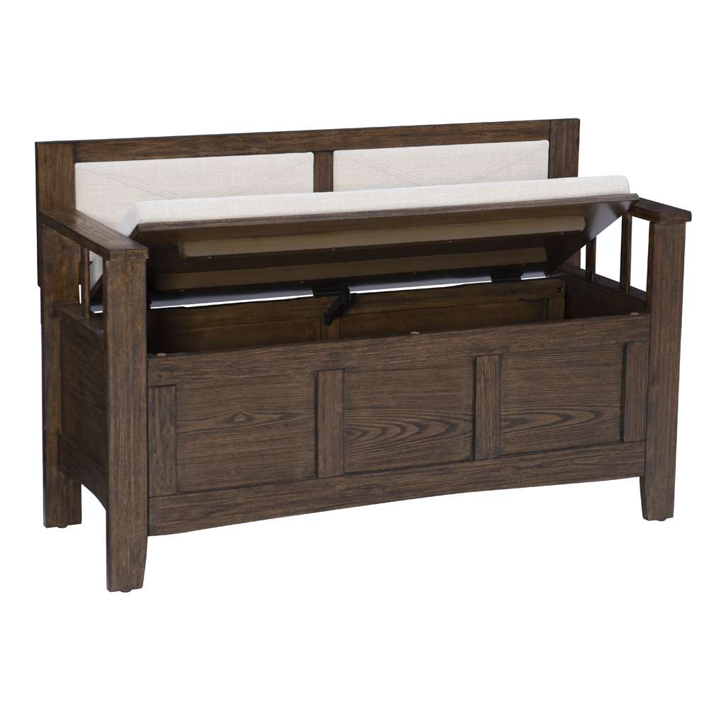 Linon Home Decor - Carlton Bench Rustic Umber Brown - BH213BRN01KDU veiw 6