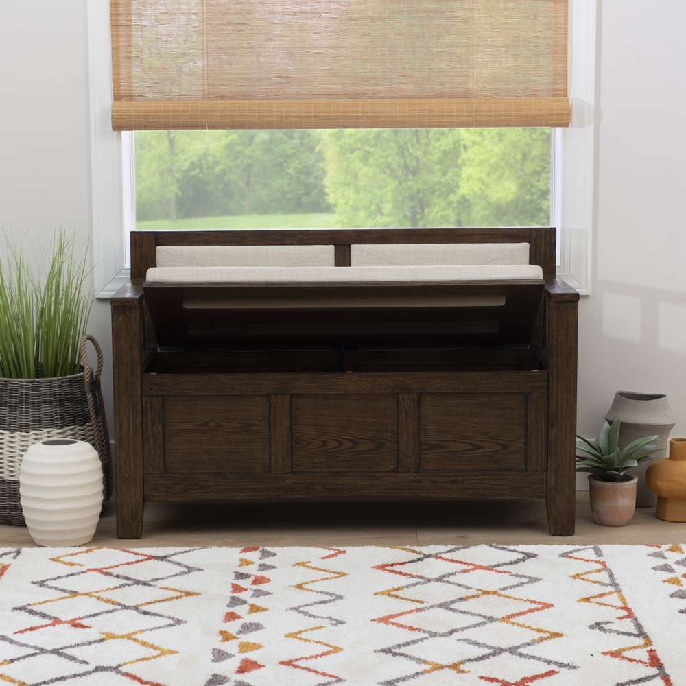 Linon Home Decor - Carlton Bench Rustic Umber Brown - BH213BRN01KDU veiw 9