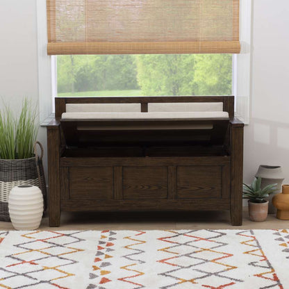 Linon Home Decor - Carlton Bench Rustic Umber Brown - BH213BRN01KDU veiw 9