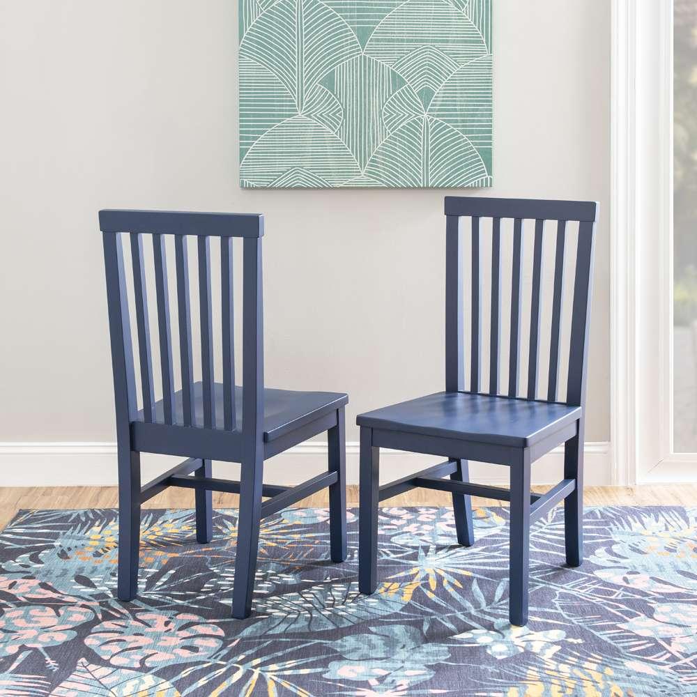 Linon Home Decor - Percival Side Chair Navy (Set of 2) - CH246NVY02KD veiw 9