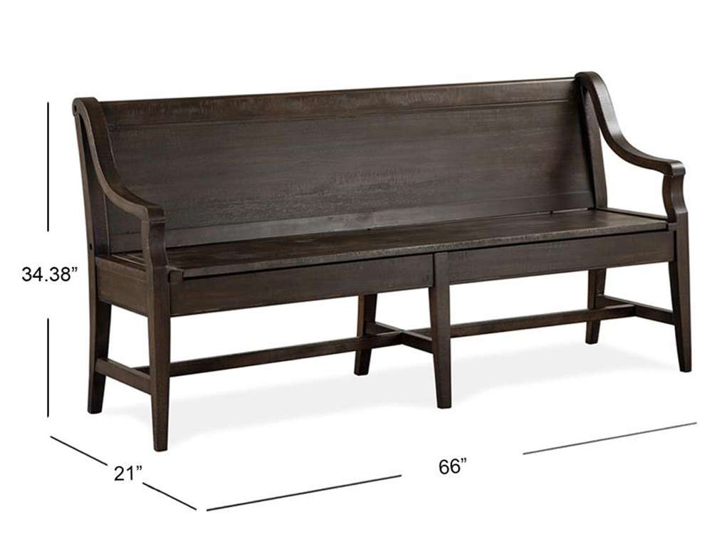 Magnussen- Westley Falls - Wood Bench w/Back KD -D4399-79 veiw 4