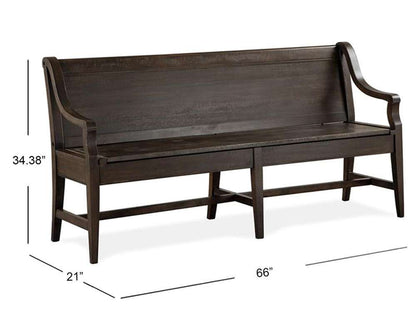 Magnussen- Westley Falls - Wood Bench w/Back KD -D4399-79 veiw 4