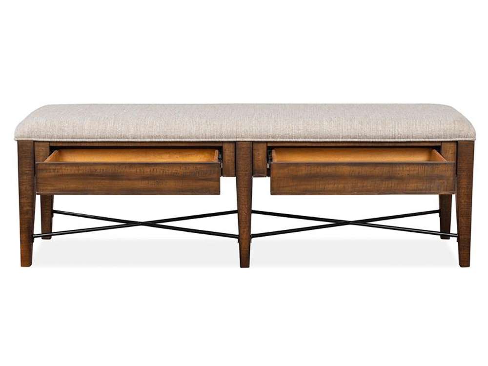 Magnussen- Bay Creek - Wood Bench w/Upholstered Seat KD -D4398-68 veiw 2