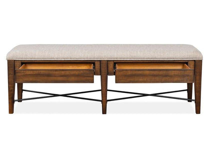 Magnussen- Bay Creek - Wood Bench w/Upholstered Seat KD -D4398-68 veiw 2