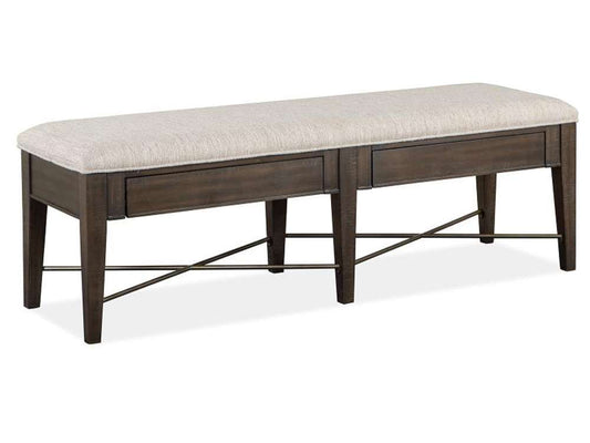 Magnussen- Westley Falls - Wood Bench w/Upholstered Seat KD -D4399-68 veiw 1