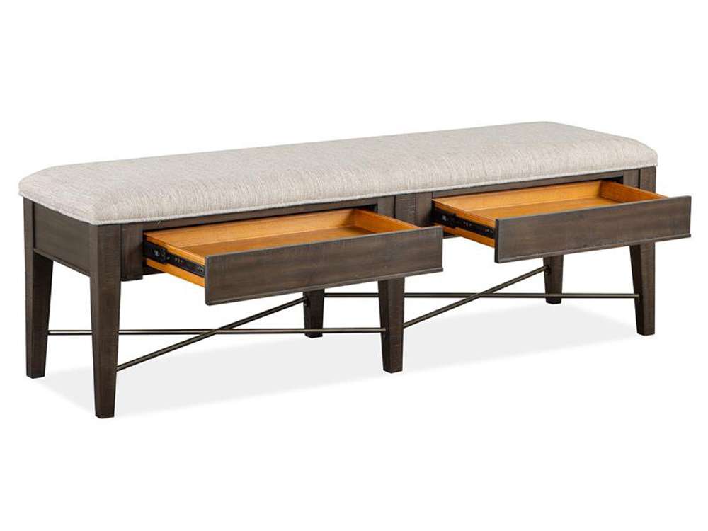 Magnussen- Westley Falls - Wood Bench w/Upholstered Seat KD -D4399-68 veiw 2