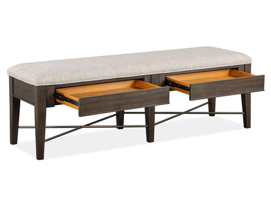 Magnussen- Westley Falls - Wood Bench w/Upholstered Seat KD -D4399-68 veiw 2
