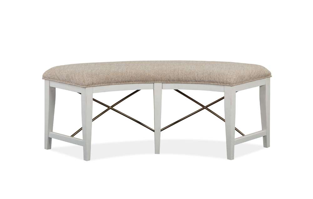 Magnussen- Heron Cove - Wood Curved Bench w/Upholstered Seat KD -D4400-67 veiw 1