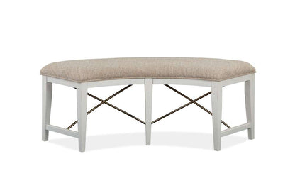 Magnussen- Heron Cove - Wood Curved Bench w/Upholstered Seat KD -D4400-67 veiw 1