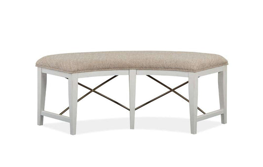 Magnussen- Heron Cove - Wood Curved Bench w/Upholstered Seat KD -D4400-67 veiw 1