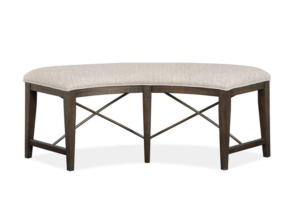 Magnussen- Westley Falls - Wood Curved Bench w/Upholstered Seat KD -D4399-67 veiw 3