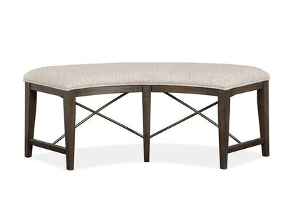 Magnussen- Westley Falls - Wood Curved Bench w/Upholstered Seat KD -D4399-67 veiw 3