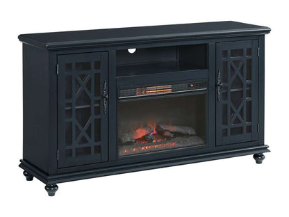 Martin Svensson Home -  Elegant 2 Door TV Stand with Fireplace, Catalina Blue - 910195F veiw 3