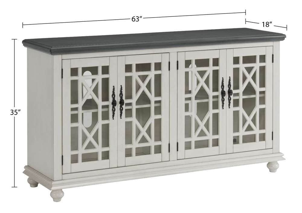 Martin Svensson Home -  Elegant 2 Door TV Stand with Fireplace, Catalina Blue - 910195F veiw 5