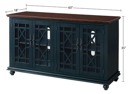 Martin Svensson Home -  Elegant 2 Door TV Stand with Fireplace, Antique White - 910193F veiw 3