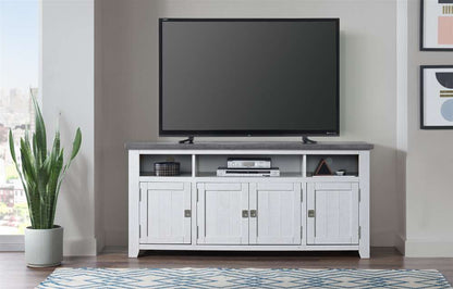 Martin Svensson Home -  Foundry 65in TV Stand, White Stain with Grey Top - 90925 veiw 1