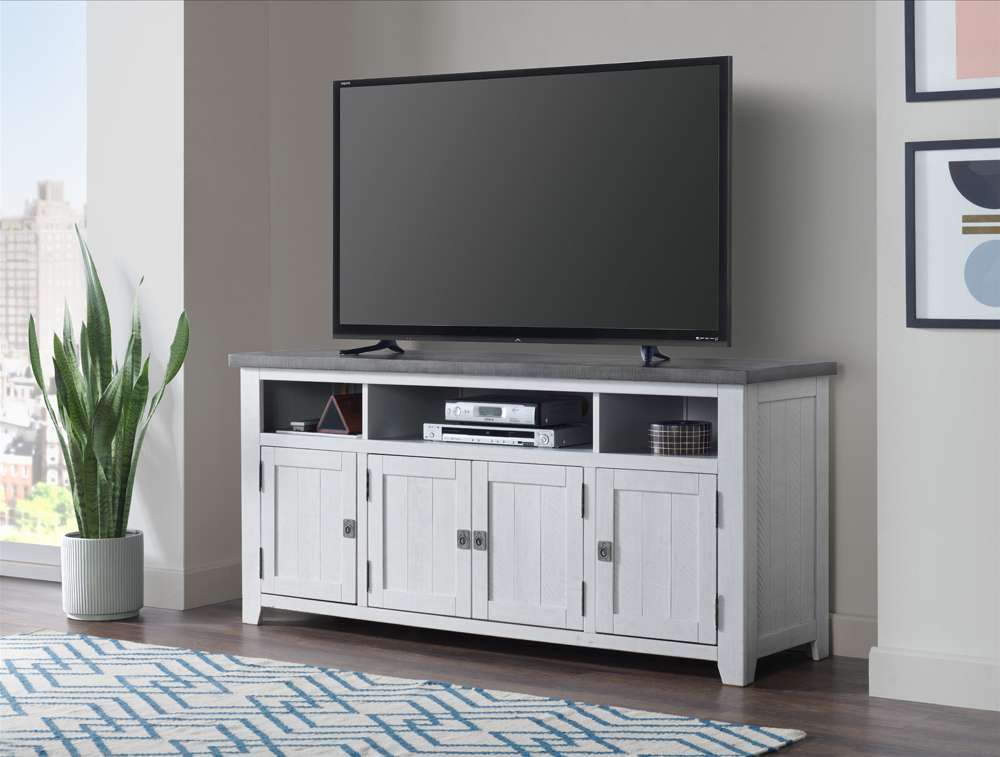 Martin Svensson Home -  Foundry 65in TV Stand, White Stain with Grey Top - 90925 veiw 3