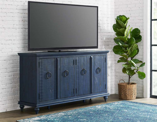 Martin Svensson Home -  Garden District Solid Wood TV Stand, Rustic Blue - 909185 veiw 1