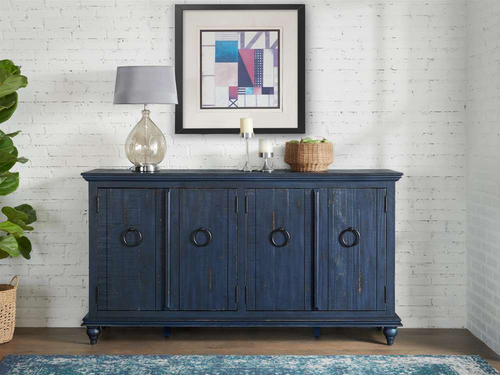 Martin Svensson Home -  Garden District Solid Wood TV Stand, Rustic Blue - 909185 veiw 2