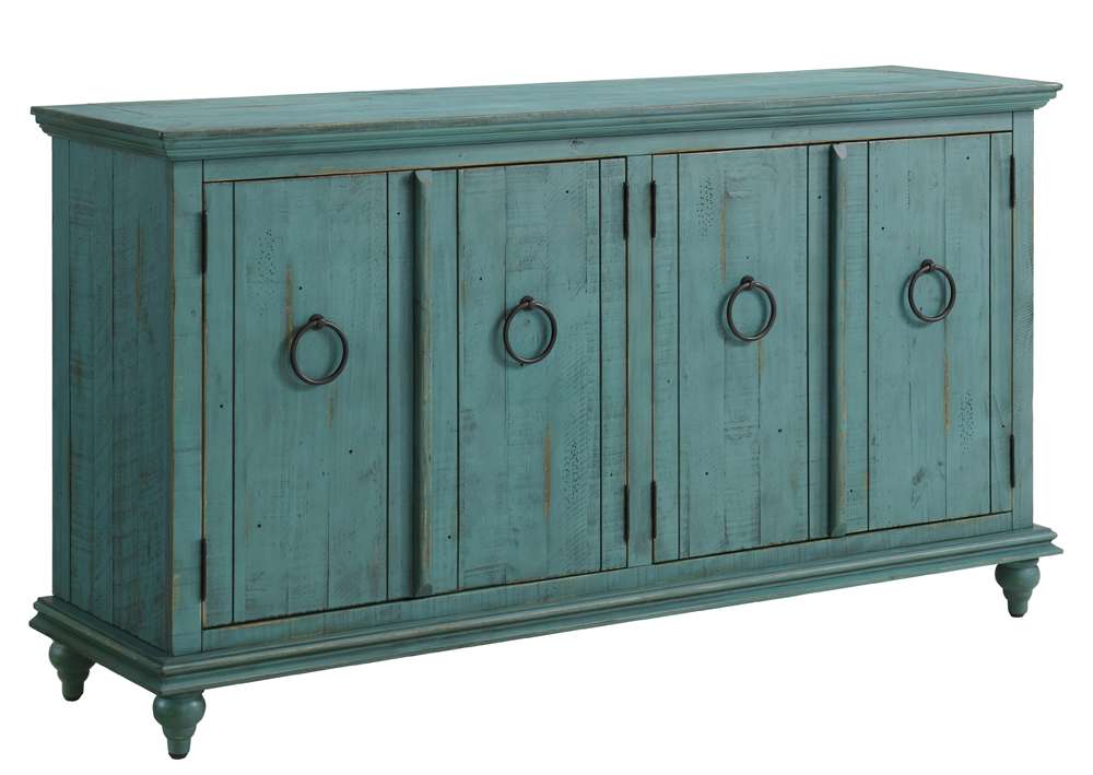 Martin Svensson Home -  Garden District Solid Wood TV Stand, Rustic Turquoise - 909181 veiw 1