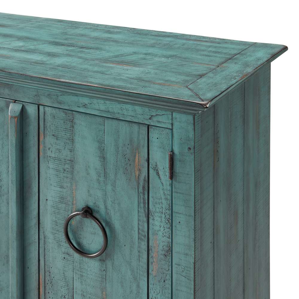 Martin Svensson Home -  Garden District Solid Wood TV Stand, Rustic Turquoise - 909181 veiw 6