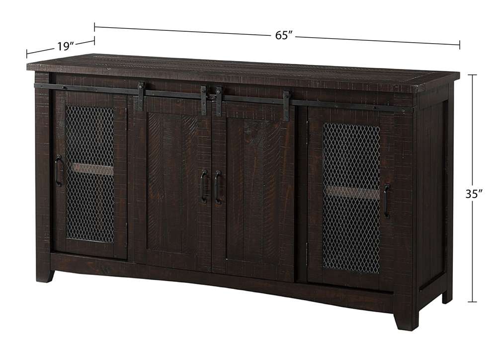 Martin Svensson Home -  Garden District Solid Wood TV Stand, Rustic Turquoise - 909181 veiw 8