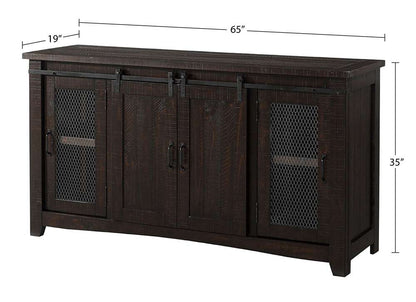 Martin Svensson Home -  Garden District Solid Wood TV Stand, Rustic Turquoise - 909181 veiw 8