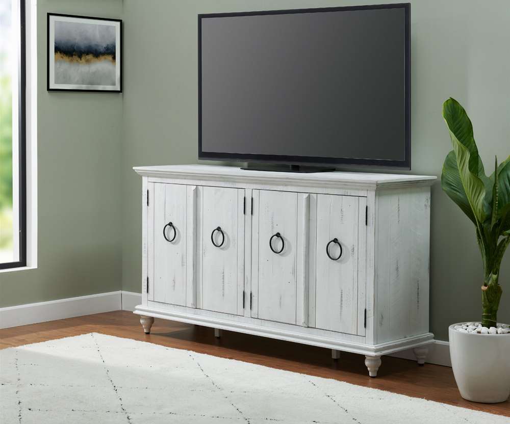 Martin Svensson Home -  Garden District Solid Wood TV Stand, Rustic White - 909183 veiw 1