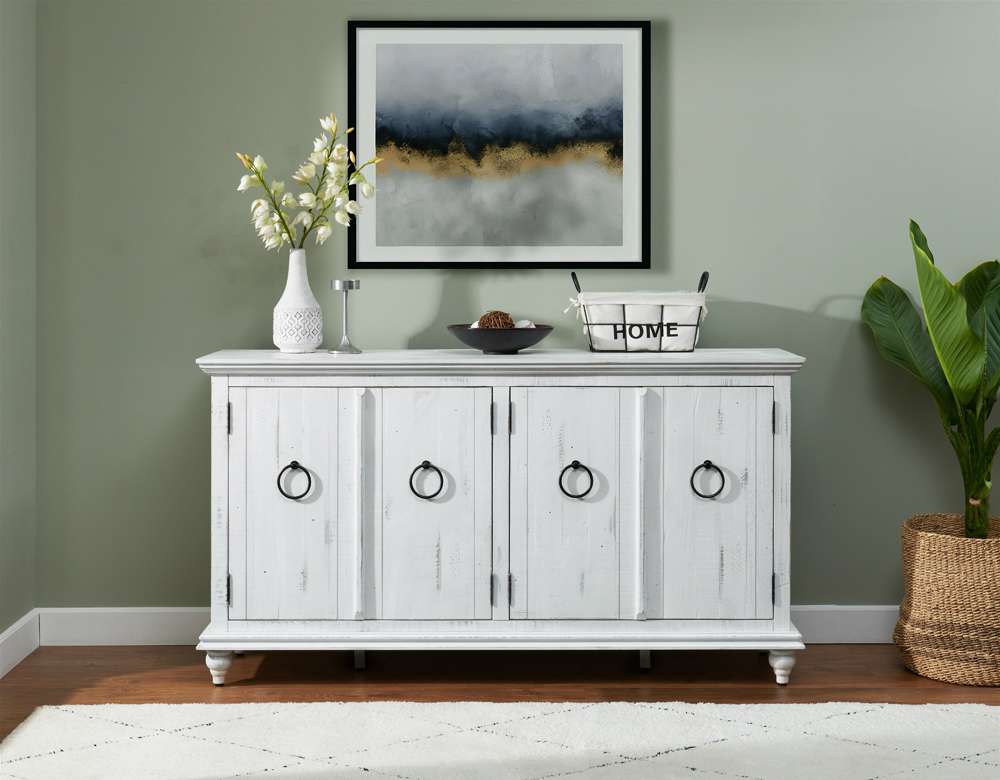 Martin Svensson Home -  Garden District Solid Wood TV Stand, Rustic White - 909183 veiw 2