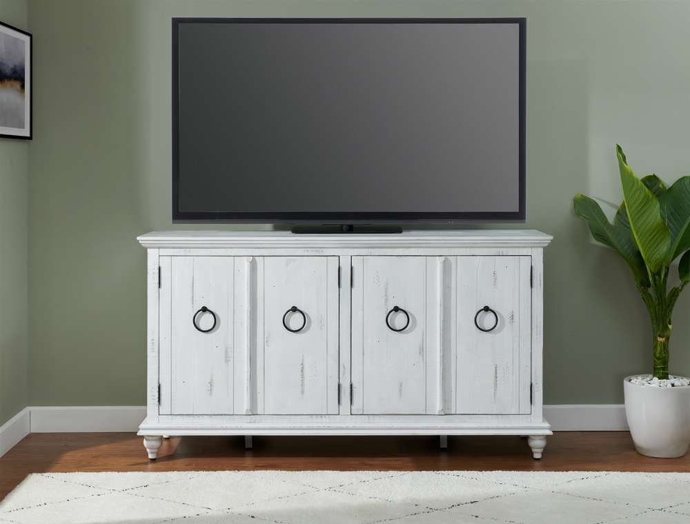 Martin Svensson Home -  Garden District Solid Wood TV Stand, Rustic White - 909183 veiw 4