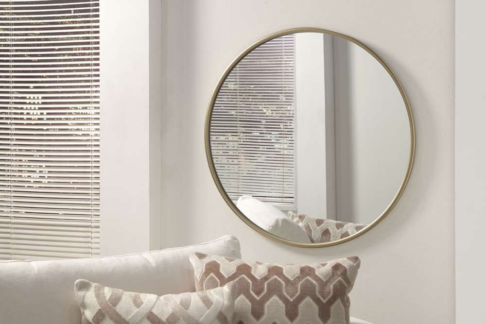 Martin Svensson Home -  Round 30in Gold Framed Round Wall Mirror - 120203 veiw 1