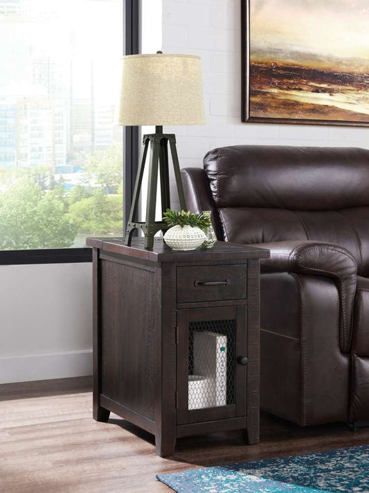 Martin Svensson Home -  Rustic Chairside Table with Power, Espresso - 890178 veiw 1