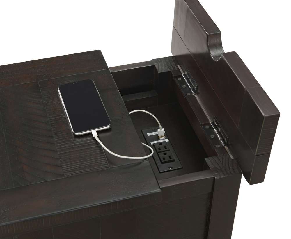 Martin Svensson Home -  Rustic Chairside Table with Power, Espresso - 890178 veiw 3