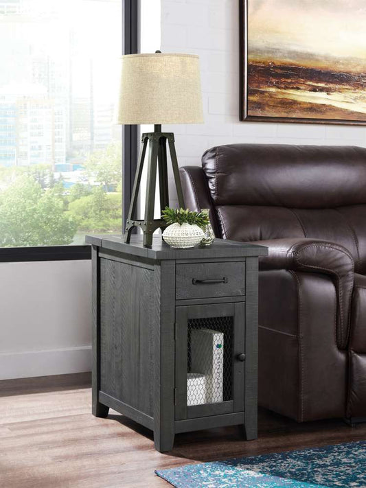 Martin Svensson Home -  Rustic Chairside Table with Power, Grey - 890179 veiw 1