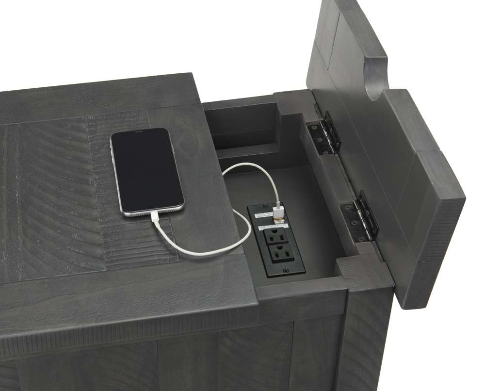 Martin Svensson Home -  Rustic Chairside Table with Power, Grey - 890179 veiw 2