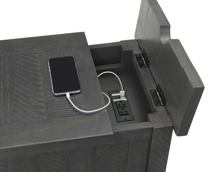 Martin Svensson Home -  Rustic Chairside Table with Power, Grey - 890179 veiw 2