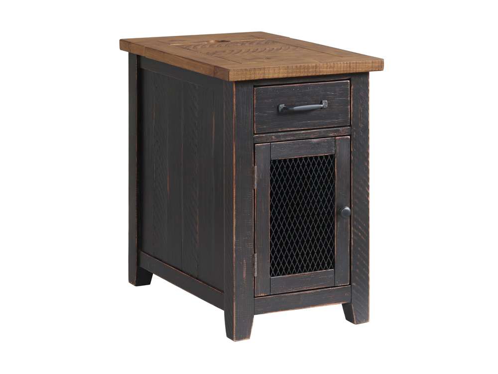 Martin Svensson Home -  Rustic Chairside Table with Power, Antique Black and Honey - 890175 veiw 2