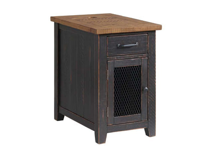 Martin Svensson Home -  Rustic Chairside Table with Power, Antique Black and Honey - 890175 veiw 2