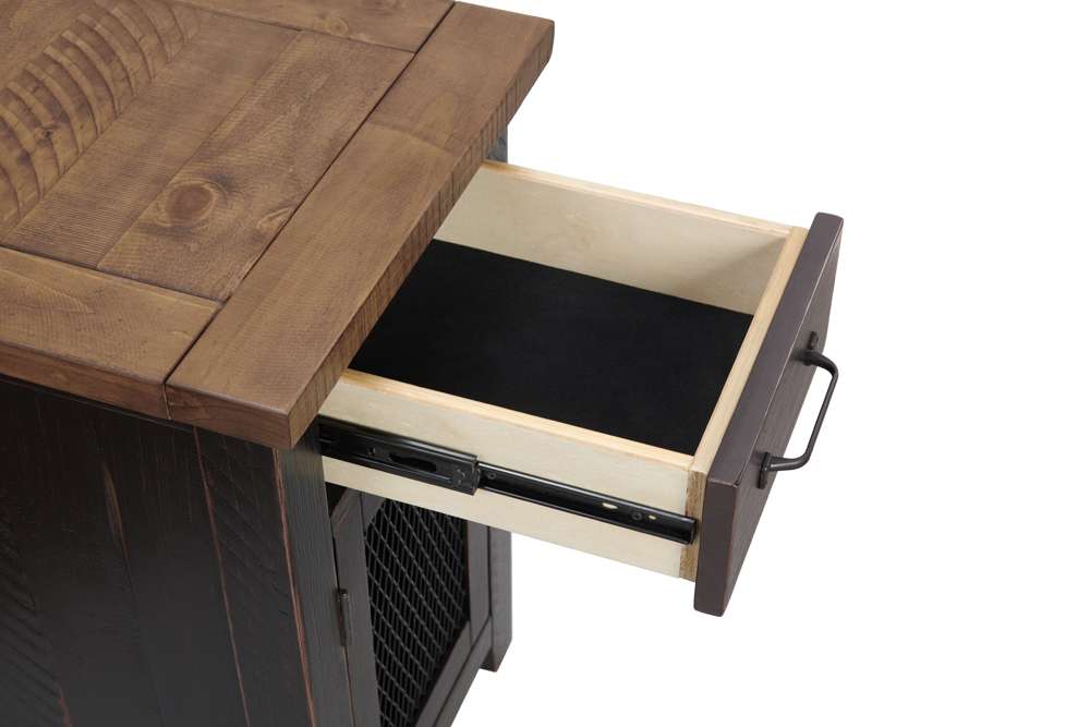 Martin Svensson Home -  Rustic Chairside Table with Power, Antique Black and Honey - 890175 veiw 4