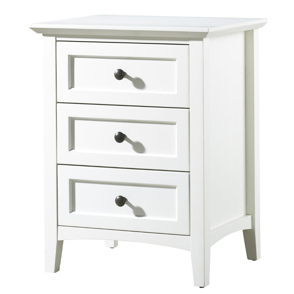 Modus Furniture - Paragon Three Drawer Nightstand in White - 4NA481 veiw 4