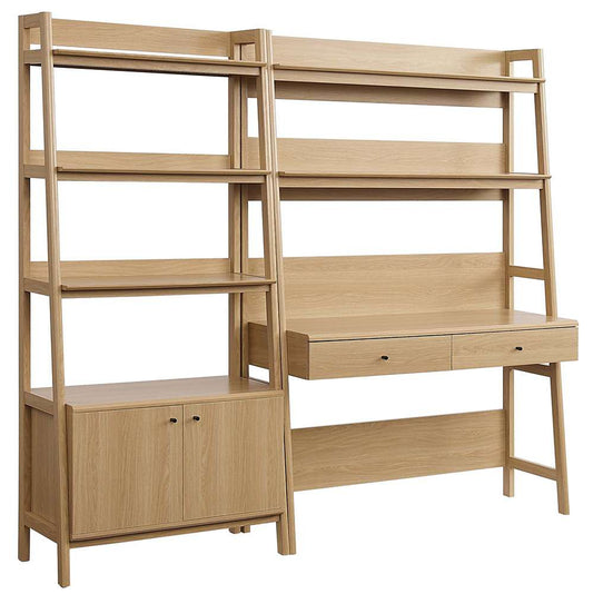Modway - Bixby 2-Piece Wood Office Desk and Bookshelf - EEI-6112-OAK veiw 1