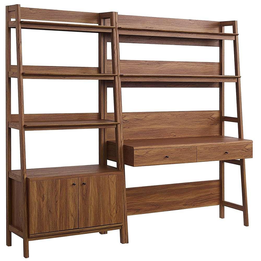 Modway - Bixby 2-Piece Wood Office Desk and Bookshelf - EEI-6112-WAL veiw 1