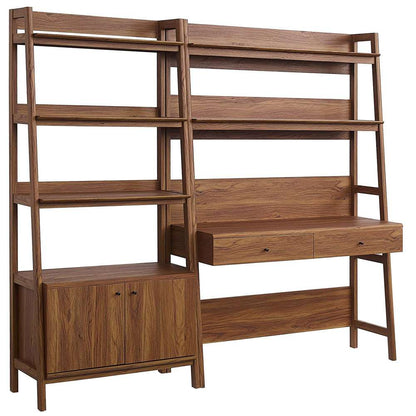 Modway - Bixby 2-Piece Wood Office Desk and Bookshelf - EEI-6112-WAL veiw 2