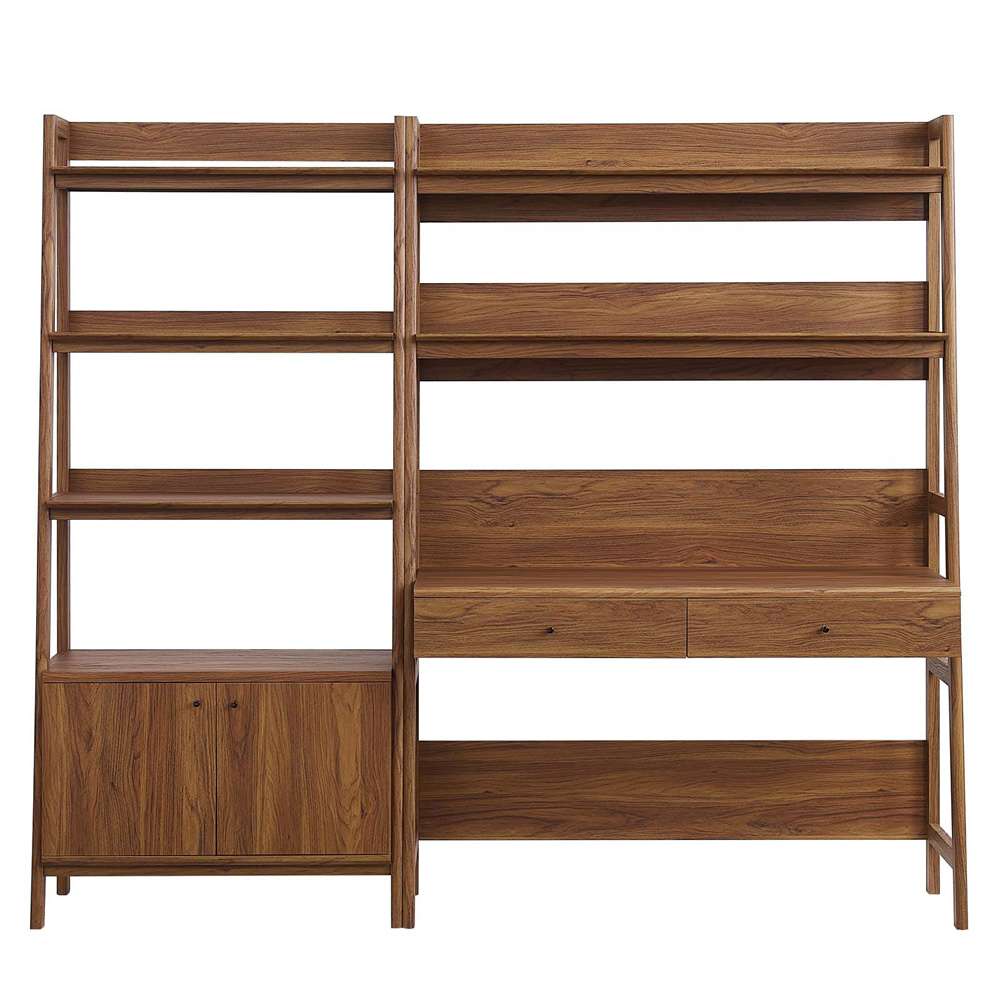 Modway - Bixby 2-Piece Wood Office Desk and Bookshelf - EEI-6112-WAL veiw 3